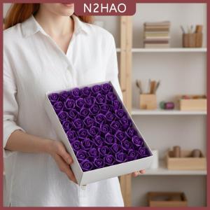 N2HAO  50 cái hộp Xà Phòng Hoa Hồng Lãng Mạn Đám Cưới Valentine Của Ngày Tự Làm Món Quà Trang Trí Nội Thất Đảng Hoa Trang Trí Nội Thất Nguồn Cung Cấp