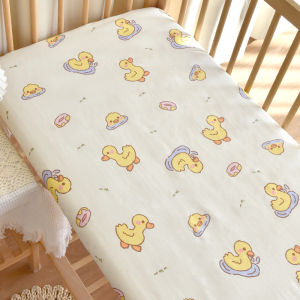 100% Cotton Crib Fitted Sheet with Elastic Band Class A Printed Baby Bed Mattress Protector Cover