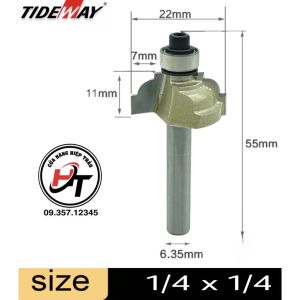 Mũi phay gỗ lồi có chỉ mũi soi lõm lưỡi Tideway cao cấp MSLOI-TW