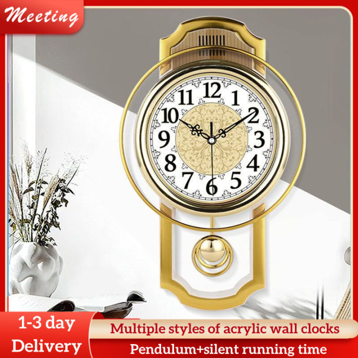 MEETING] New Upgrade European Wall Clock Silent Swing Clock Living Room  Bedroom Home Decoration Clocks Mute Pendulum Clock Family Gift Watch |  Lazada