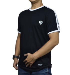 Kaos Dflow Hitam Polos Katun Santai Lembut