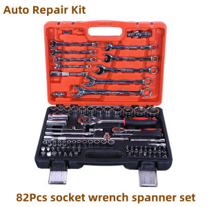 【Ready Stock】82PCS Car Motorcycle Repair Tools Socket Wrench Set Original Car Tools Complete Set Torque Wrench Tool Box Set Spanner Wrench Socket Set Ratchet Wrench Socket Tools Toolbox Set