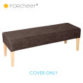 FORCHEER Bench Cover for Dining Room 1 Piece 130-140CM Stretch Retro Faux Leather Dining Bench Slipcover Rectangle With Seatbelt Anti-Dust Removable. 