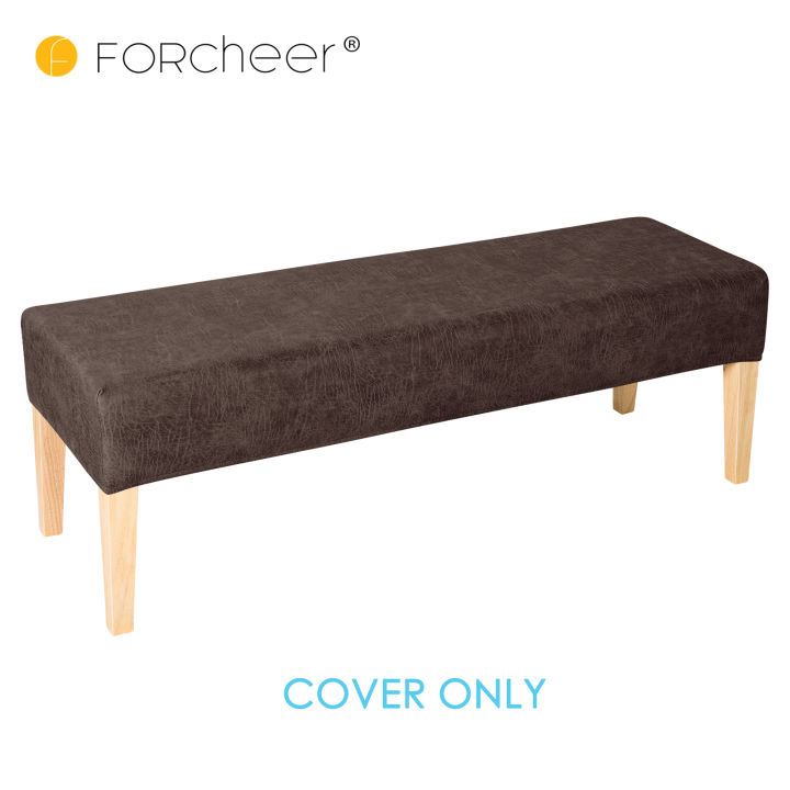 FORCHEER%20Bench%20Cover%20for%20Dining%20Room%201%20Piece%20130-140CM%20Stretch%20Retro%20Faux%20Leather%20Dining%20Bench%20Slipcover%20Rectangle%20With%20Seatbelt%20Anti-Dust%20Removable%20-%20Image%202