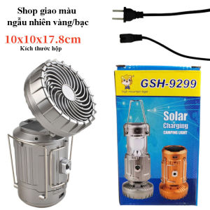 Đèn Cắm Trại 3in1 Kèm Quạt Sạc Tích Điện Và Dùng Pin AAA Đèn Treo Lều Năng Lượng Mặt Trời Tiện Lợi Cho Các Chuyến Đi