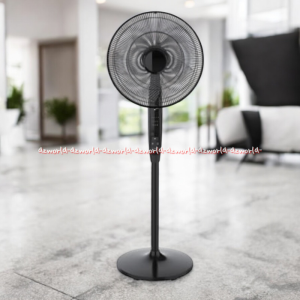 Kris 16inch Standing Fan Black Kipas Angin Berdiri Warna Hitam Dengan Timer 50watt Watt Rendah Krisbow