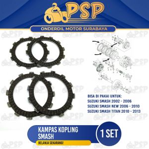 Kampas Kopling Smash (Harga Set) - Plat Kupling Kopleng Clutch Smash Old Smash New Shogun 125