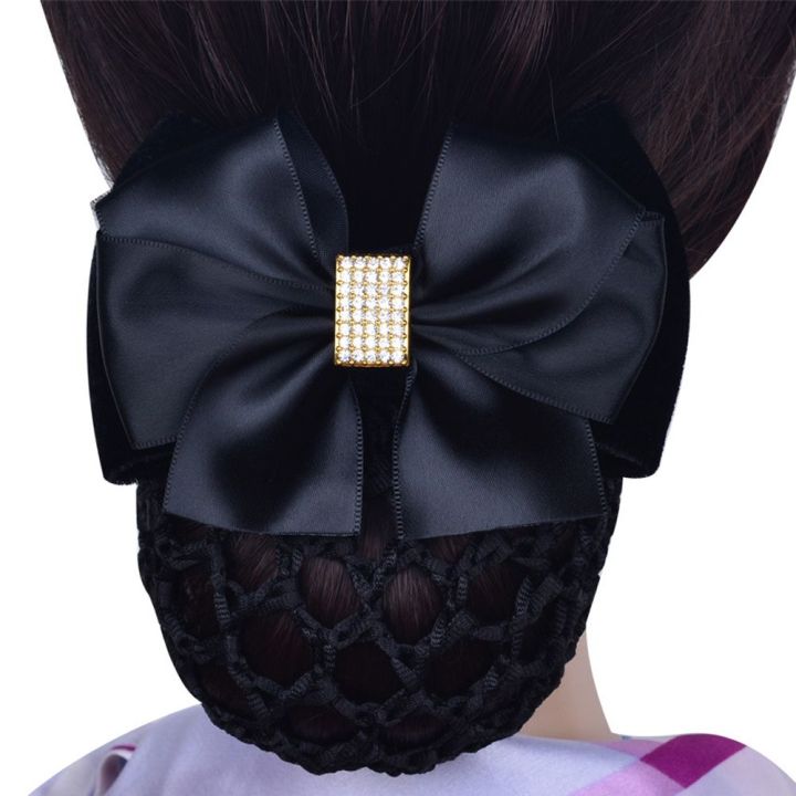 REEBO hair clip with net Sweet Headwear Big Bow Nurse Zircon Hotel ...