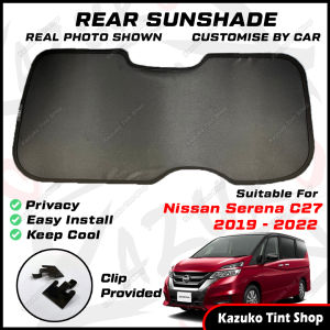 Custom Fit OEM Rear Windscreen Car Sunshade / Sunshades / Sun shade For Nissan Serena C27 2019 - 2022 (1PC/SET) - Insert to Rear Windscreen Frame Edge Only (Good to Reduce Heat for Rear Passenger Comfort & More Privacy)