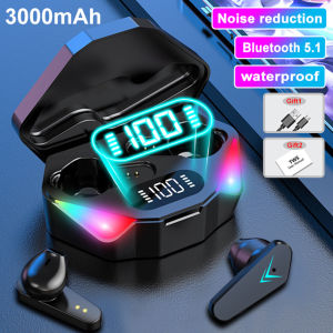 TIMACK X15 Bluetooth Earphones Gaming Headset With LED Display Ultra-low Latency 2 Modes Noise Cancelling TWS Wireless Earpods For Game With Mic