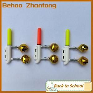 Behoo คันเบ็ดตกปลาอิเล็กทรอนิคส์1ชิ้นกระดิ่งสองหัวเรืองแสง LED สามารถถอดออกได้กันน้ำได้อุปกรณ์สำหรับกลางคืน