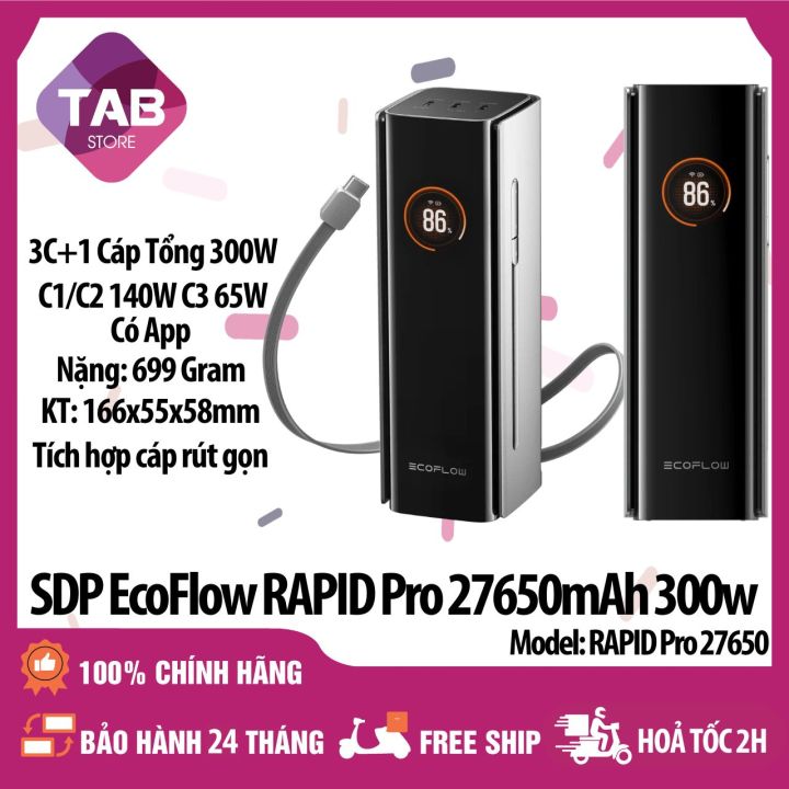SDP EcoFlow RAPID Pro 27650mAh, 3C+Cáp Tổng 300W, Có Cáp Tích Hợp - Bảo ...