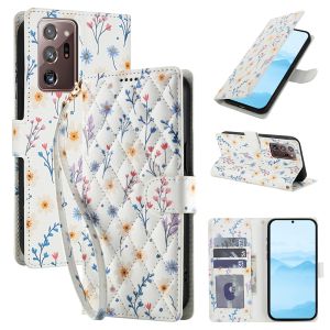 เคสสำหรับ Samsung Galaxy Note 20 Ultra / Note 20 / Note 10 /Note 10 Plus เคสช่องเสียบบัตรกระเป๋าสตางค์หนังแม่เหล็กรูปดอกไม้เคสแบบพับปิดได้