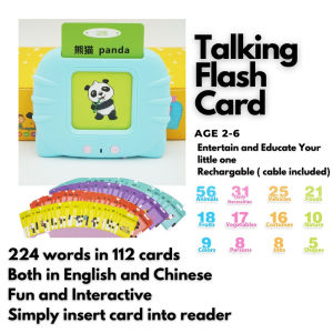 Baby Bilingual Flash Cards Reader for Preschool Reading Pronunciation Educational toys for kids Toddler