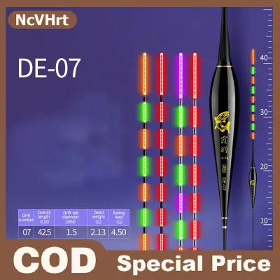 NcVHrt Thông minh LED Fishing Float 2 ánh sáng rất nhạy cảm nhắc nhở phao trọng lực cảm biến phát sáng điện câu cá đêm dài đuôi Float