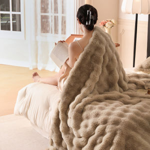 YANYANGTIAN Thickened Winter Sofa Blanket For Office Nap Coral Fleece Shawl Air Conditioning Blanket For Bed