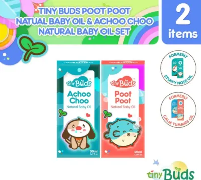 Tiny Buds Poot Poot Natural Baby Oil & Achoo Choo Natural Baby Oil Set
