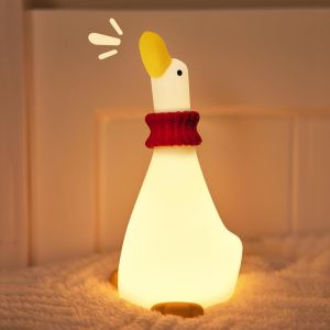 NEENCE Cartoon Duck LED Night Light Rechargeable Lamp Patting Switch 3 Level Dimmable Nursery cute lamp for Children Bedroom Decoration BirthGift as Mobile Phone Holder