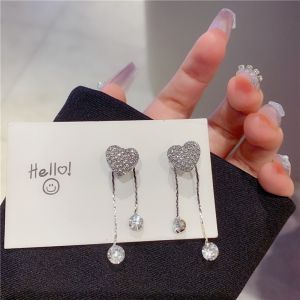 Love Rhinestone Long Tassel Temperament Drop Earrings Peal Earrings Butterfly Earrings