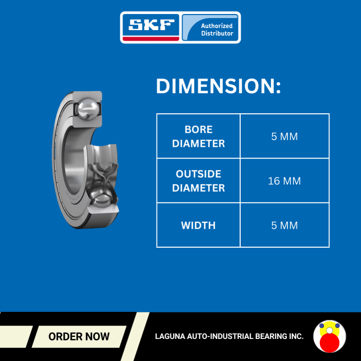 SKF 625-2Z Deep groove ball bearing with seals or shields | Lazada PH