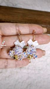 [D.T.C Crystals] Beaded Bells Earrings/ Key chains/Bag Charms/ Hp Strap with Swarovski Crystals and Sea-Shell Ribbon.