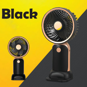 New Dazzling Gold Handheld Small Fan Minimalist With Base Usb-charging Portable Phone Holder