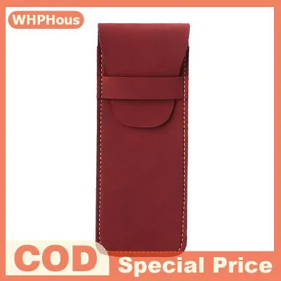 WHPHous เคสปากกาหนังวินเทจกระเป๋าใส่ปากกาแบบพกพากระเป๋าใส่เครื่องเขียนขนาดเล็กสำหรับการเดินทางทางธุรกิจนักเรียนเครื่องใช้สำนักงาน