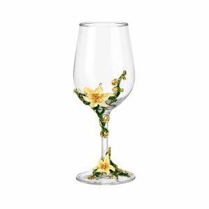 COUPLECOL Trong suốt Ly rượu vang Tinh tế Men răng Ly có chân trong suốt Đồ uống Sang trọng Ly có hoa văn nổi Đám cưới