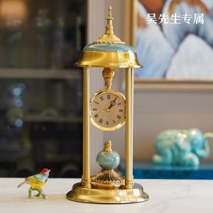 Desk Alarm Clock Vintage Style Clocks European Style Candle Holder Living Room Dining Table French American Style Clock Light Luxury Candle Holder Entryway Home Decor Ornament Cabinet Desktop Clocks