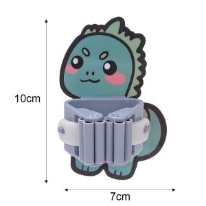 3Pcs Wall-Mounted Mop Clip Cartoon Panda Dinosaur Self-Adhesive Punch-Free Broom Holder Strong Seamless Mop Chuck Kitchen Bathroom Tool
