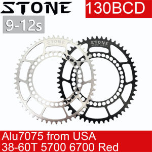 Stone Chainring 130 BCD Oval for Brompton 3sixty Sram Red Shimano 5700 6700 Road Folding Bike 42 44 46 48 50 52 55 56 58 60T Tooth Bicycle Chain Wheel Cycling 9-12s 1x Speed