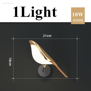 ศิลปะสไตล์นอร์ดิกนกกางเขนนกห้องนอนข้างเตียง Led โคมไฟติดผนังห้องนั่งเล่นสุดสร้างสรรค์ตกแต่งผนังไฟเชิงเทียน