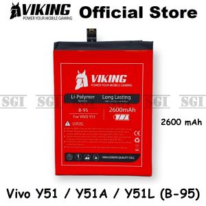 Baterai VIKING Double Power Vivo Y51 Y51A Y51L B-95 B95 Batre Battery Batrai HP Handphone Dual