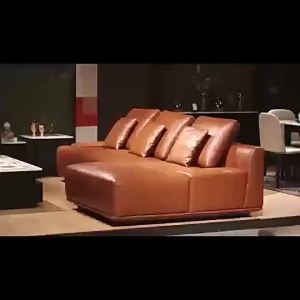 Genuine Leather Sofa First Layer Cowhide Living Room Three-Seat Down Sofa Combin