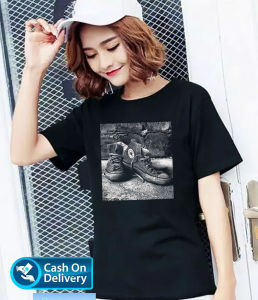 ONE7 FASHION  | SEPATU KOTOR FEMALE / Kaos distro wanita / Atasan wanita / Kaos viral / Kaos distro wanita keren lengan pendek/ T-Shirt wanita Kasual / Kaos cewek termurah /  baju kaos cewek hitam/ kaos Oblong hitam wanita dewasa/ Baju Oblong wanita keren