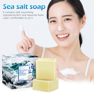 Sea Salt Soap Removal Pimple Pores Acne Treatment Cleaner Moisturizing Goat Milk Face Wash Soap 100g