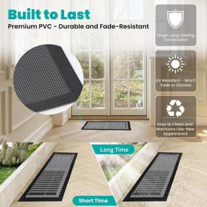 MUKANG 2Pcs Adhesive Design ic Air Vent Screen Cover Mesh Filter Rectangle Shape Floor Vent Cover Ventilation Cover Easy Install PVC Vent Cover Home