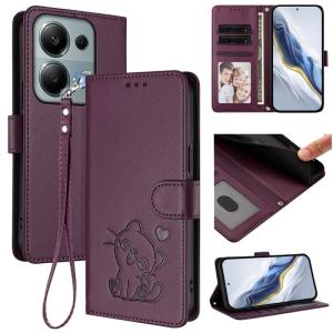 Luxury Casing For Redmi 13C 14C Note 13 Pro 4G Note 12 Pro 4G Note 13 5G Note 12 Pro 5G Note 13 Pro+ 5G Heart Cat Pattern Wallet Leather Flip Cover Case