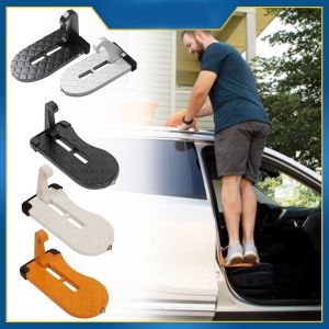 SADSAF Anti-slip Foldable Car Door Step Glass Breaker Aluminium Alloy Car Pedal Roof Auto Step Pedal Universal Auxiliary Pedal Roof Car/SUV/Truck