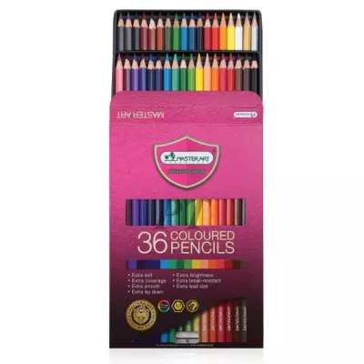 Master Art สีไม้ ดินสอสีไม้ แท่งยาว รุ่น Master Art Masterart Coloured Pencils 24สี 36สี 48สี 60สี ของแท้ 100% สีไม้หัวเดียว สองหัว By Lamfa