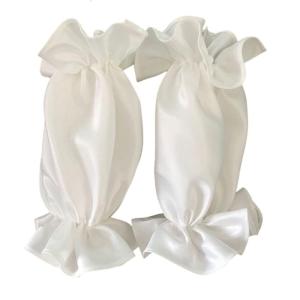 2pcs Sophisticated Satins Bridal Arm Cover Luxurious Wedding Long Sleeves for Special Occasion