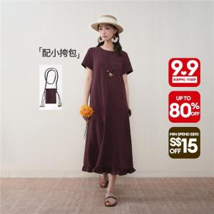 Giordano Women Women Ruffle Dress Free Shipping 18466514