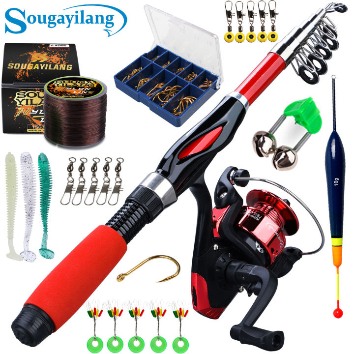 Sougayilang Fishing Rod Complete Set 1M/1.5M Fishing Rod and Gear