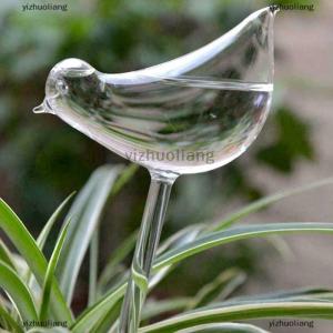 yizhuoliang Plant Waterer Self Watering Globes Bird Shape Hand Blown Clear Aqua Bulbs