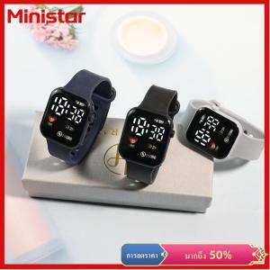 Ministar นาฬิกาอิเล็กทรอนิกส์ LED Y1ทันสมัยและเรียบง่ายนาฬิกากันน้ำสำหรับนักเรียนกลางแจ้งหลากสีใช้ได้ทั้งชายและหญิง