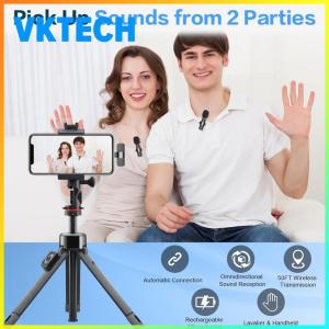 [Vktech] Compact Wireless Lavalier Microphone with Noise Reduction for Mobile and Camera Recording Portable Audio Solution