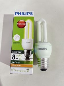 PHILIPS หลอดตะเกียบประหยัดไฟ  ซุปเปอร์คุ้ม 8w ขั้วE27 แสงเหลือง