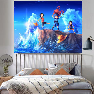 backdrop cloth ins Wall tapestry for dormitory bedroom headboard decoration and transformation manga wall tapestry with Luffy Zoro and Nico