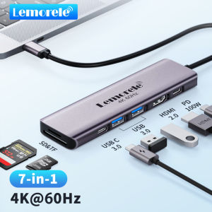 Lemorele TC45 Bộ Chuyển Đổi SD/TF Type C Sang HDMI 7in1 Bộ Chia Mini Dongle Mở Rộng Cho Điện Thoại Di Động Máy Tính Xách Tay Macbook Hỗ Trợ Khe Cắm SD Đầu Đọc Thẻ TF