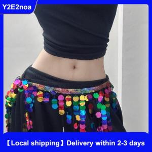 【Local shipping】 Fashion Sequins Tassels Waist Chain For Women Girls Belly Dancing Jazz Dance Hip Hop Belt Waist Accessories